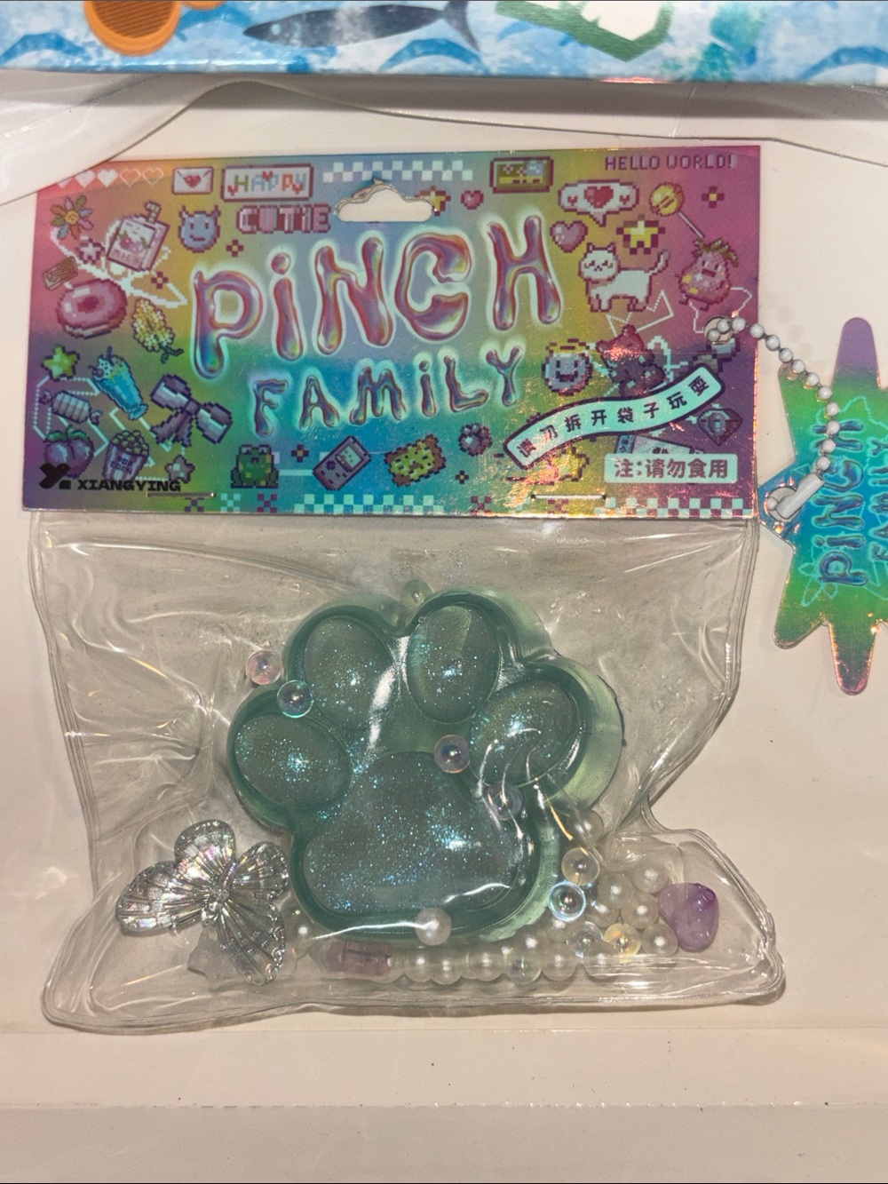 Kids' Green Paw-Shaped Accessory Charm